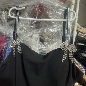 Kensie Black Dress with Rhinestone Detail